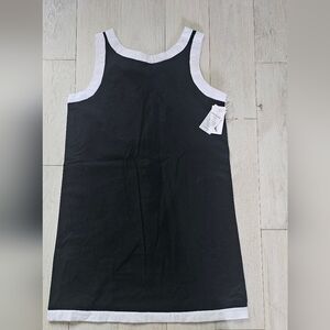 Jessica Simpson Black and White Sheath Dress Sleeveless Scoop Neck